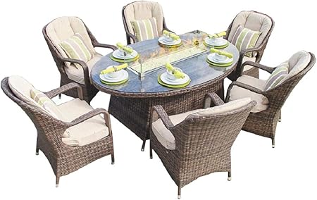Amazon Com Direct Wicker 7 Pieces Outdoor Wicker Stainless Steel