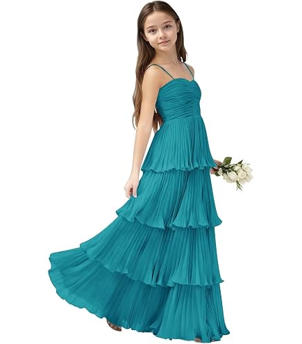 WDCVGTR Velvet Flower Girl Dress for Wedding Black Square Neck Ruffle Sleeves Junior Bridesmaid Dress A-Line Straps Communion Gowns 6: Clothing, Shoes & Jewelry