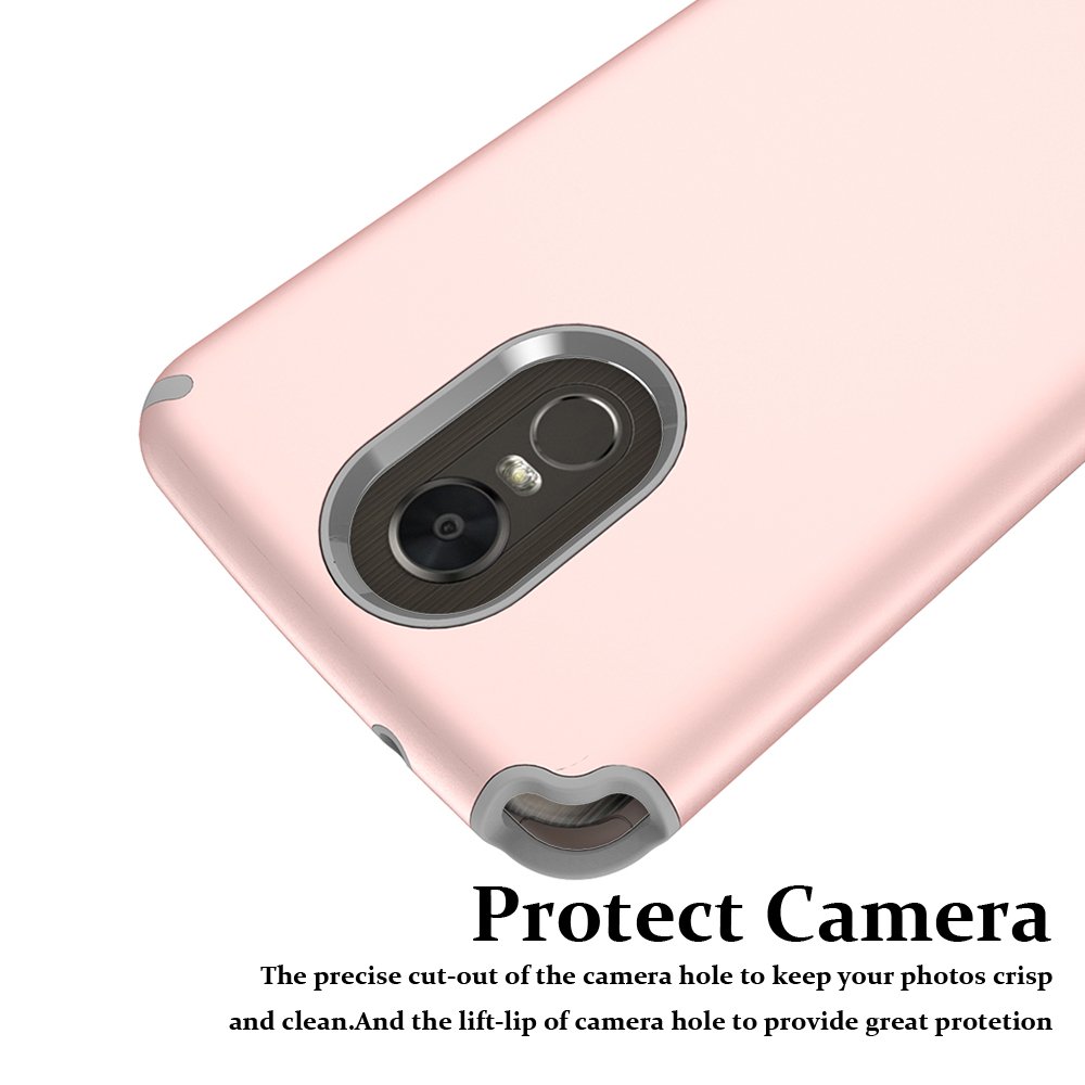 LG Stylo 3 Case, LG Stylo 3 Plus Case, MagicSky Slim Corner Protection Shock Absorption Hybrid Dual Layer Armor Defender Protective Case Cover for LG Stylo 3 / LG Stylo 3 Plus 2017 (Rose Gold)