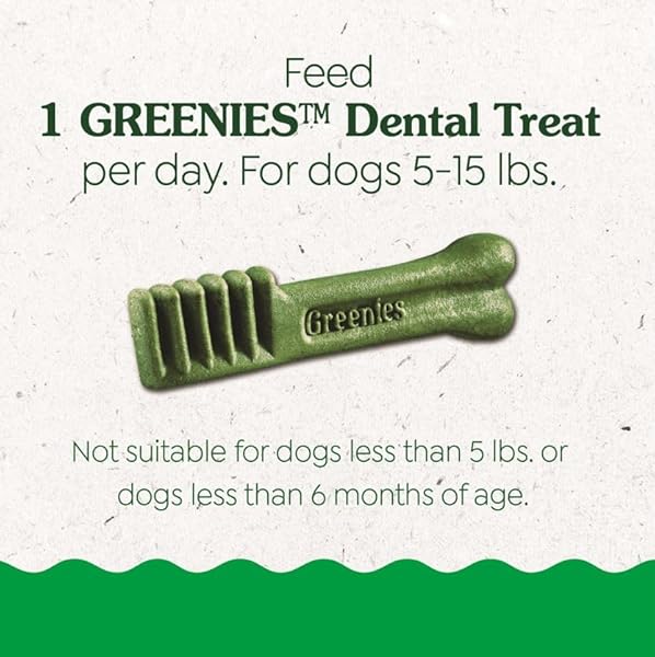 GREENIES DOG TREATS VETERINARIAN-RECOMMENDED NATURAL DENTAL PUPPY TREATS TEENIE SIZE, 12 OZ. PACK, 43 COUNT