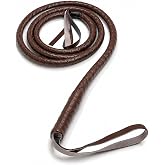 Faux Leather Brown Woven Whip - 6.5' Costume Accessories Whips