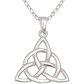 Alexander Castle 925 Sterling Silver Celtic Trinity Knot Necklace for Women with 18" Silver Chain & Jewelry Gift Box - 20mm