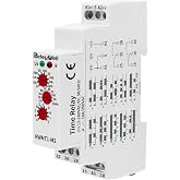 Delay Time Relay, GRT8-M2 AC DC 12V, 24V, 120V, 16A, ReleyWell | Multifunction Timer Relay with 10 Function Selections, 0.1 sec-10 Days, Delay ON Off, Din Rail Timer (M2 AC/DC 12V-240V)