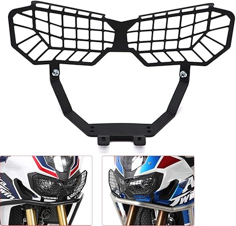 Amazon オートバイヘッドライトガード ヘッドランプ メッシュカバー グリルプロテクター オフロード Honda Crf1000l アフリカ ツイン アドベンチャー スポーツ 16 17 18 19用 ヘッドライトアセンブリ パーツ アクセサリ 車 バイク