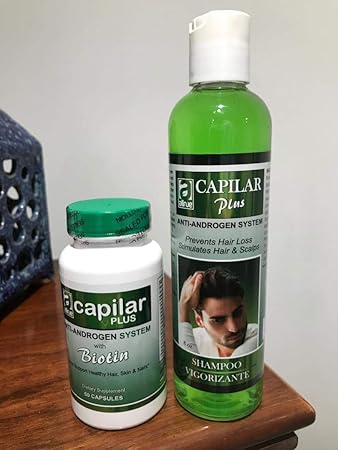 Amazon Com Set Capilar Plus Tratamiento Capilar Biorganico Shampoo Capsulas Capilar Plus Hair Skin And Nails Supplementhair Loss With Biotin Beauty