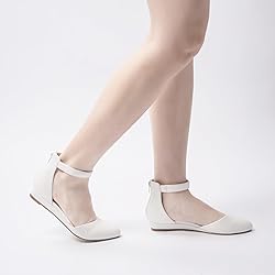 Cusolemore White Flats for Women with Ankle