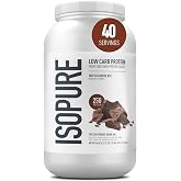 Isopure Low Carb Whey Isolate Protein Powder, Dutch Chocolate 3 LB | 25g Protein Per Serving, 100% Whey Protein Isolate, Gluten Free, with Added Vitamins for Immune Support &amp; Muscle Recovery