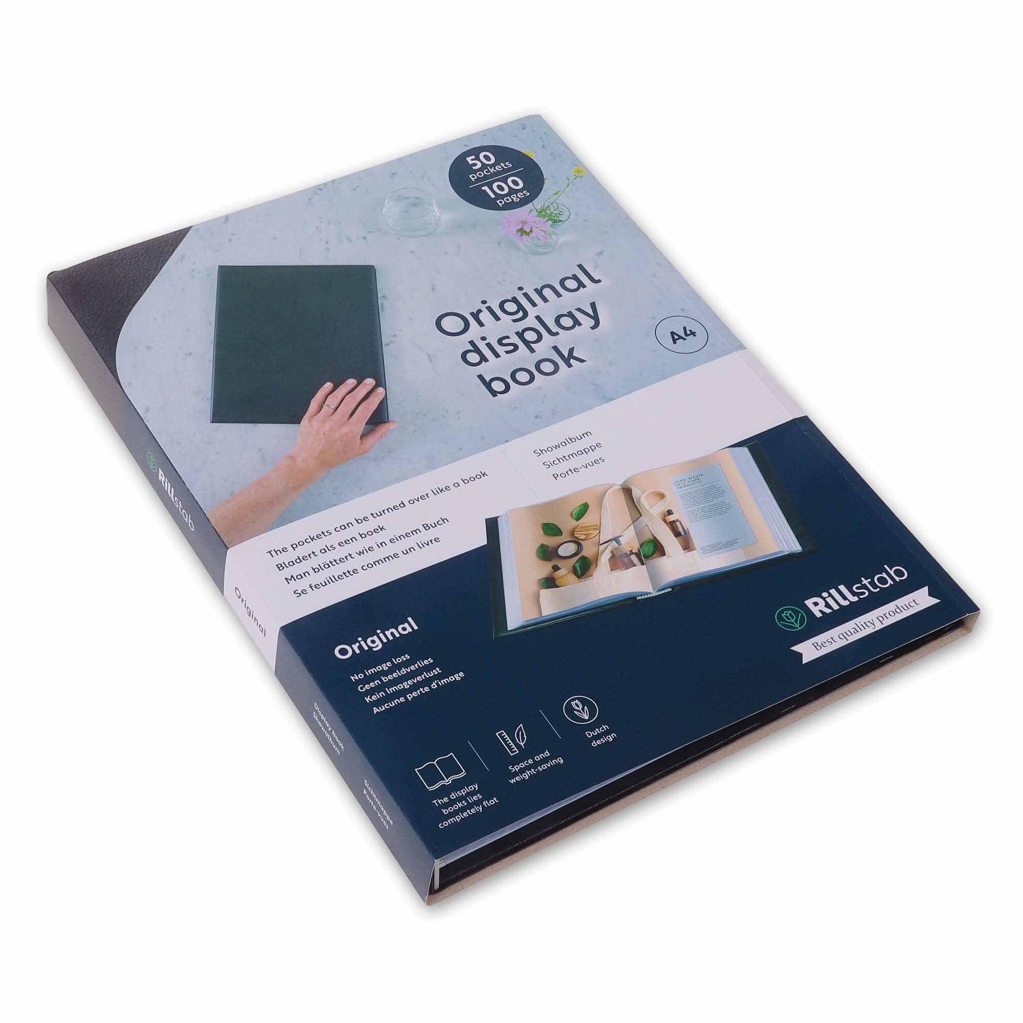 Rillstab Original Display Book (50 Transparent/Clear Pockets) | A4 Front Page Ring Binder Portfolio & Project Presentation Folder for Meetings & Conferences| Poly Clear Pocket Folder | Black | 99454 — image 1