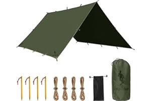 FREE SOLDIER Camping Tarp Waterproof Portable Multifunctional Outdoor Camping Traveling Awning Backpacking Shelter Rain Tarp 