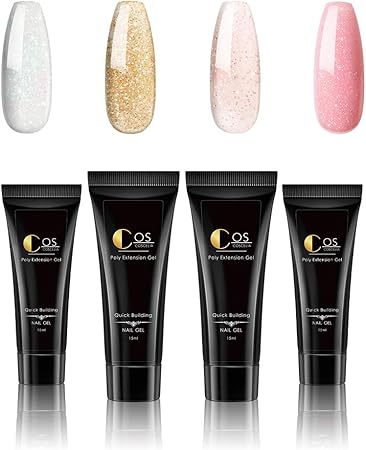 Amazon ネイルポリジェルセット ４色 ラメ 人気ジェルネイルキッド 匂いなし 15ml 爪長さ出し セルフネイル 4色ラメ付くポリジェル Twinkle Store ビューティー 通販