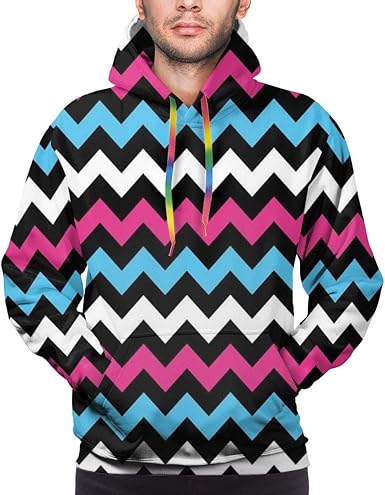 men abstract geo print hooded sweatshirt