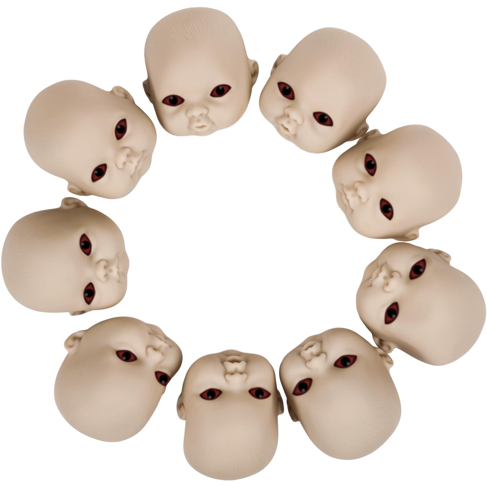 Photo 1 of Libima 15 Pieces Halloween Baby Doll Heads, Doll Heads Haunted Creepy Parts Scary Halloween Decor for Party Decoration Supplies(Flesh Color)