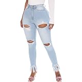 Kabxryaclo Women Ripped Jeans Revtown 