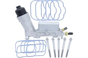 WULYGO 926-876 926-959 Upgraded Aluminum Engine Oil Cooler Filter Housing Kit Assembly With Gaskets Compatible with Dodge Charger Challenger Durango Jeep Wrangler Grand Cherokee Chrysler 200 300 2011-2016