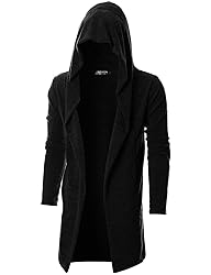 Mens Hooded Cardigan Long Cardigans Sweater Shawl