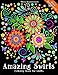 Coloring Book for Adults Amazing Swirls Black Background by Elena Bogdanovych, Happy Coloring