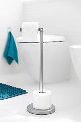 Pristine Freestanding Toilet Roll Holder Storage Grey Space Saving Design view 3