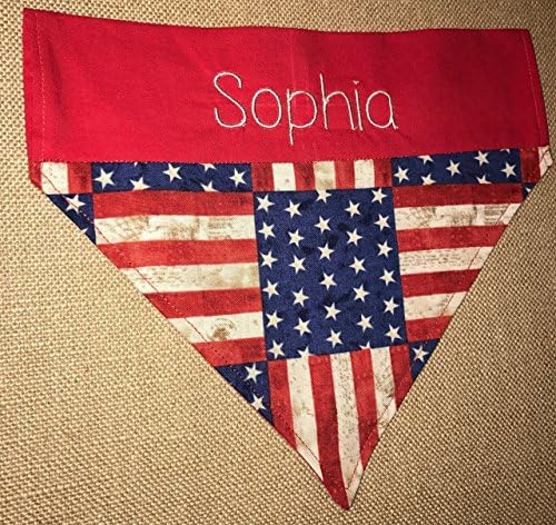 Personalized American Flag Dog Bandana