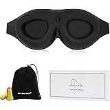 ALASKA BEAR 100% Blackout Sleep Mask Most Comfortable Contoured Eye Cups and Nose Covering for Women Men, 3D Pillowy Soft Lig