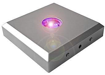 Kaltner Präsente LED Untersetzer Farbverlauf Farbwechsler Leuchtsockel mit Color-Stop Funktion für Stimmungslichter Silber (5