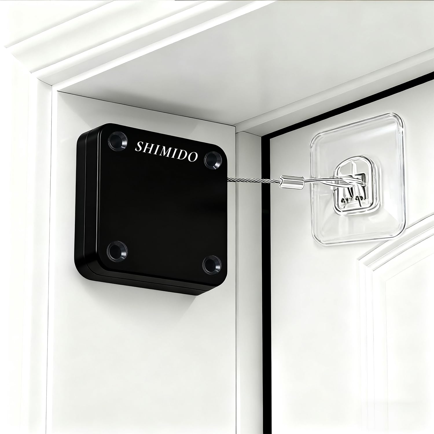 Photo 1 of SHIMIDO Upgraded Retractable Automatic Door Closer - Tool-Free Installation, Powerful 3.5lb Pull Shuts Doors Completely - Compact Universal Fit for Screen, Sliding & Almost All Doors?2 Pack Black?