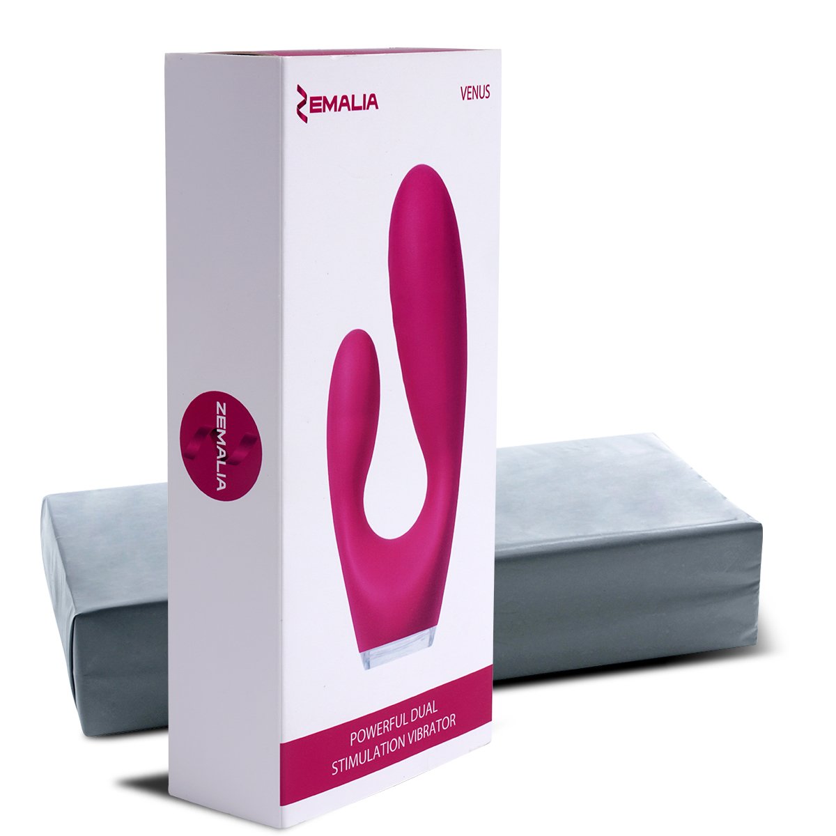 ZEMALIA Venus Waterproof G-spot Clitoris Rabbit Vibrator Rechargeable Massager Sex Toy for Women,Purple/Plum Red