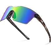 KastKing Tarkio Polarized Fishing Sunglasses, Large Single PC Lenses, Rimless Wrap Design, UV400 Protection Sports Sunglasses
