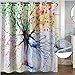 ZSZT Ringless Shower Curtain, Built-in Eyelets Design for Flexible Installation, Waterproof Polyester Fabric (180 X 180cm 71 X 71 inch)
