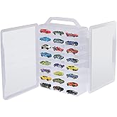 Ngdiluxury Double Sided Storage Case for Hot Wheels Storage with Carrying Handle, Portable 1/64 Scale Toy Cars Storage Box Compatible with 46 Matchbox Hot Wheels Storage, Case Only (1 Pack)