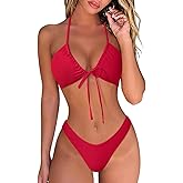 OMKAGI Women Sexy Thong Bikini Swimsuit Set Push Up String Brazilian Bathing Suits