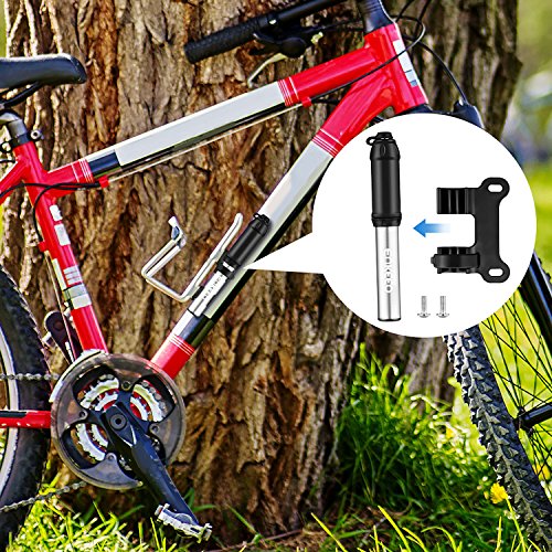 ENKEEO Mini Bike Pump, Portable Pocket Tire Pump Fits Presta & Schrader Valve, for Cycles and Balls, High Pressure 140 Psi, Mount Kit Included - Thumbnail 5