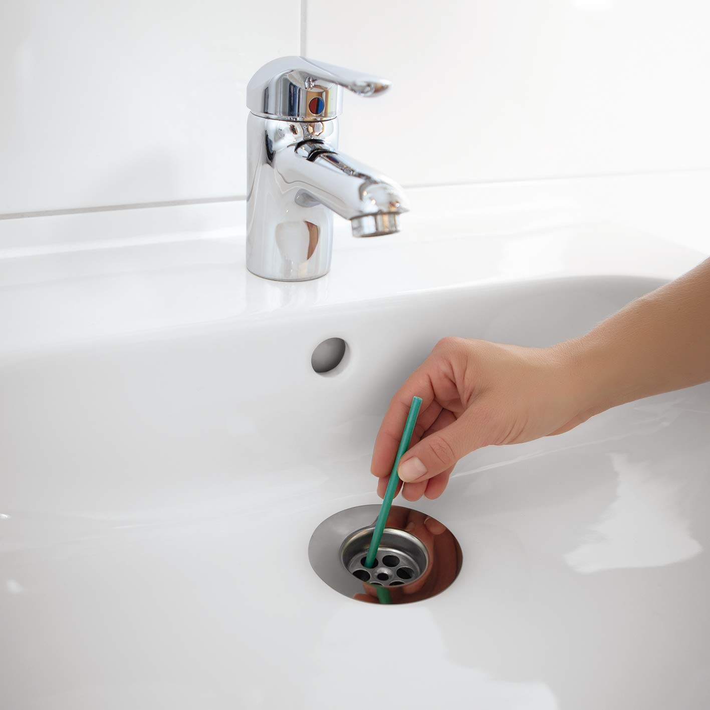 EASYmaxx Drain Cleaner Sticks with Fresh Apple Fragrance Raw Cleaner Sticks for Sink, Shower or Wash Basin 1 Stick Enough for 1 Month Fresh [Set of 50]