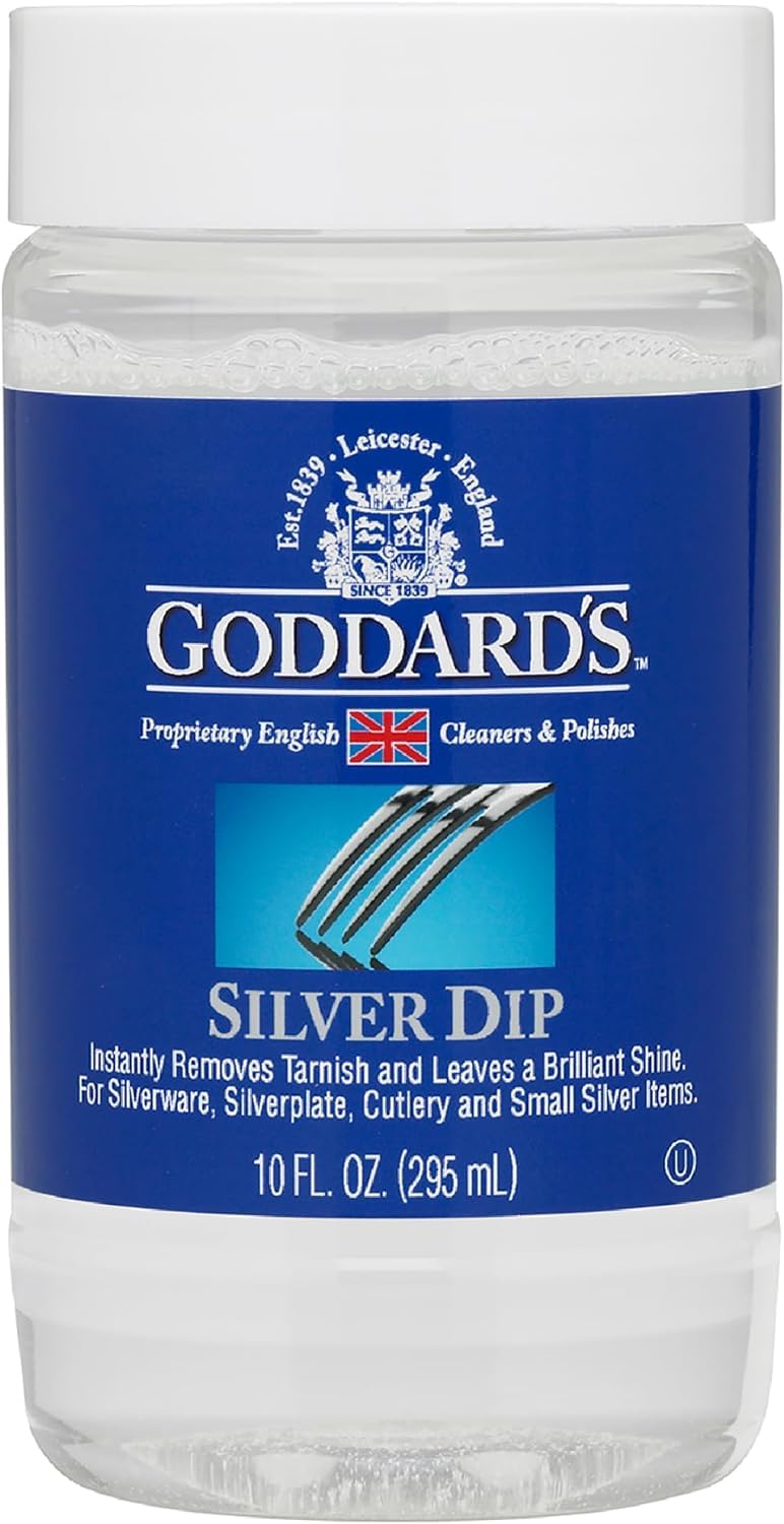 Goddard's Silver Dip Cleaner 295ml – Instantly Removes Tarnish – Cleans, Shines & Protects – Silver Dip for Silverware, Cutlery, Jewelry, Flatware, Silverplate – Easy to Use Liquid Cleaner 296879