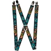 Buckle-Down unisex adults Buckle-down - Honor Tattoo Suspenders, Multicolor, One Size US