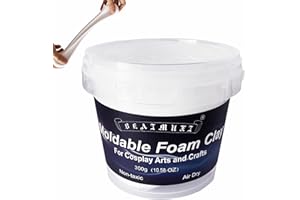 BEAIMUXI Foam Clay Cosplay Moldable Air Dry Foam Clay Craft Lightweight Sculpting Foam for Costumes Sanding Cosplay (300g, White)