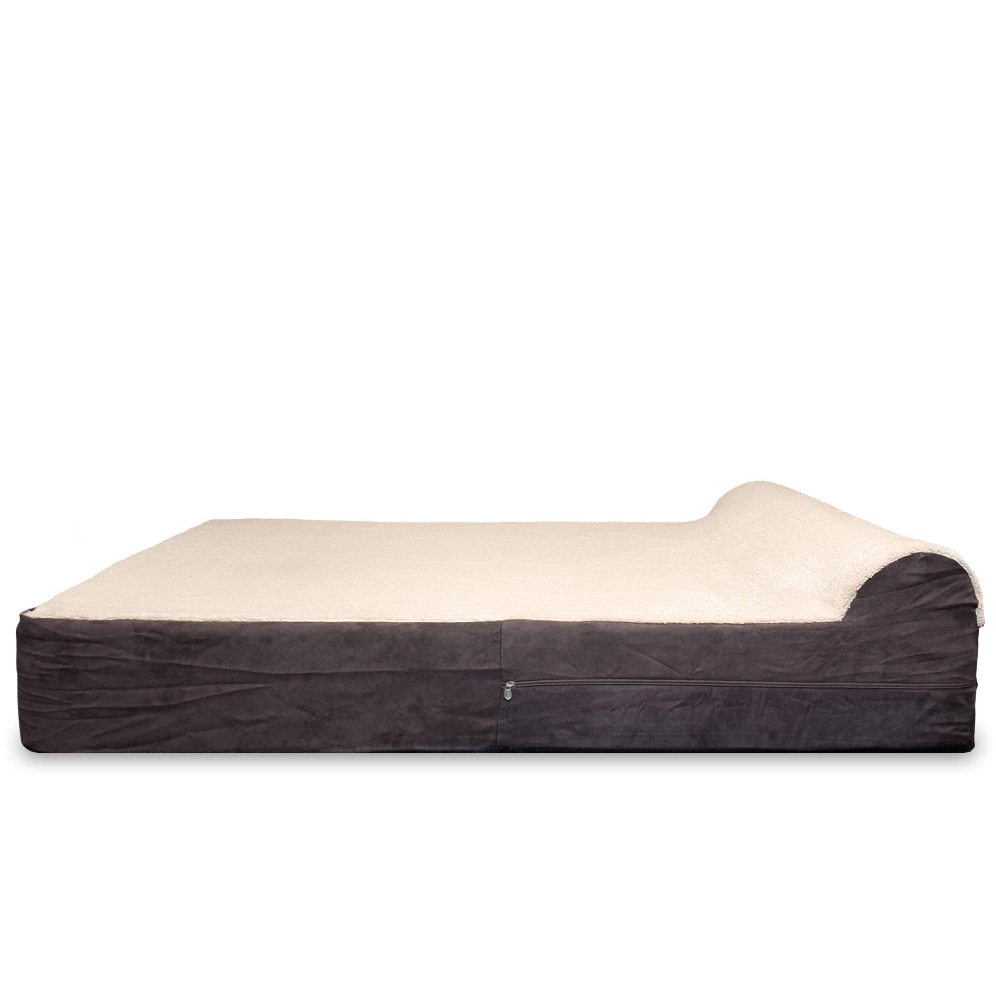 7-inch Thick High Grade Orthopedic Memory Foam Dog Bed With Pillow and Easy to Wash Removable Cover with Anti-Slip Bottom. Free Waterproof Liner Included - JUMBO XL for Large Dogs