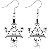 WUSUANED Funny Bill Earrings Cartoon Demon Jewelry Cartoon TV Inspired Gift Bill Fans Gift