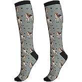 Geoocii Dog Themed Compression Socks For Women & Men 15-20 Mmhg, Best For Running, Nursing, Hiking, Flight&Travel
