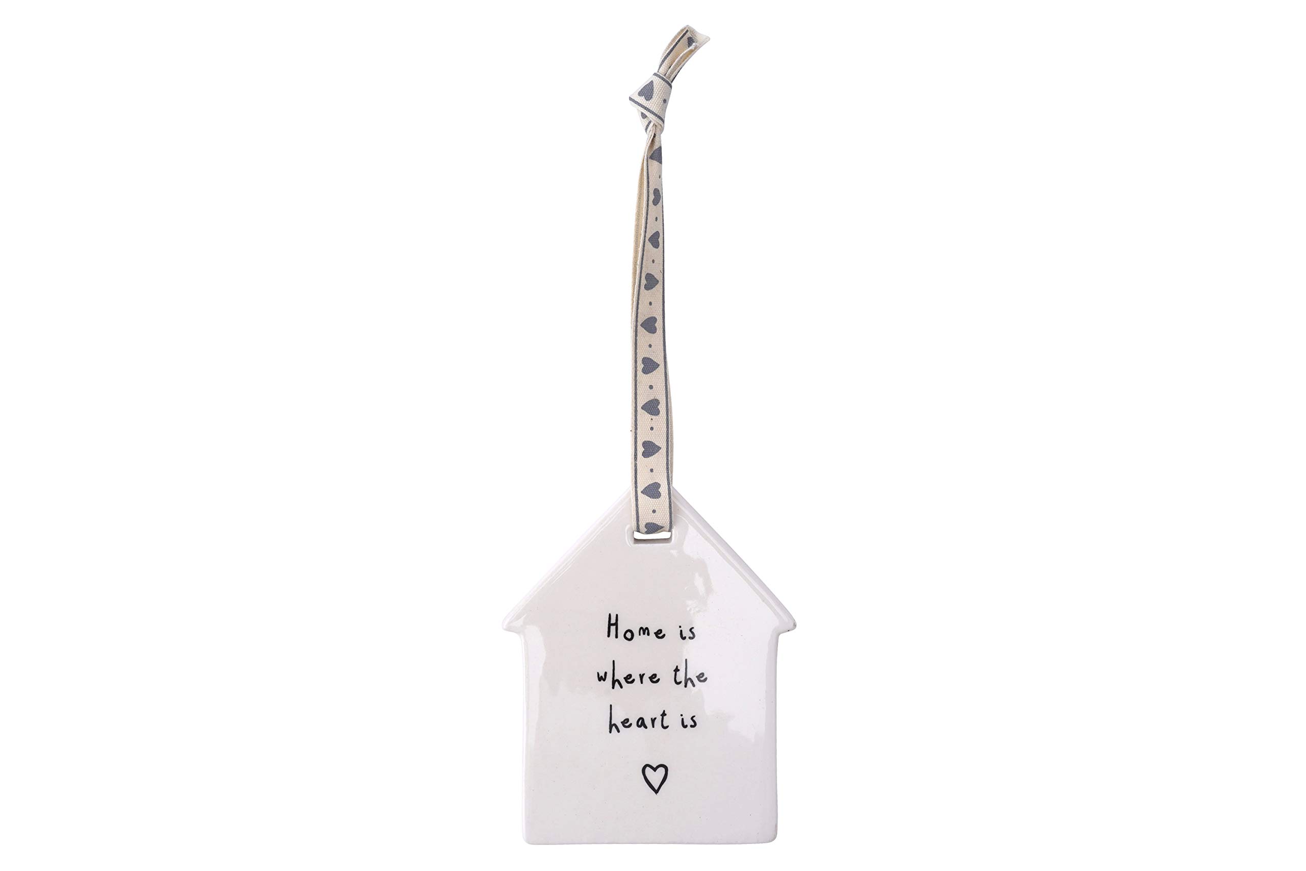 CGB Giftware | Hanging House Ornament | Sign Plaque | Ceramic | 'Home Is Where The Heart Is' | New Home GB01450I