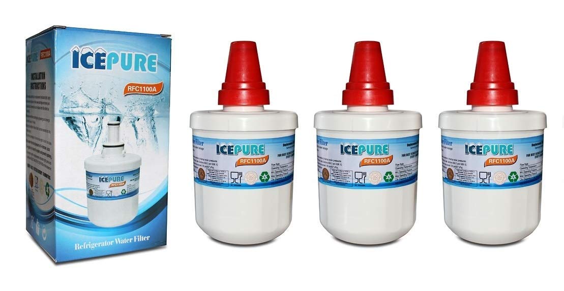 Icepure RFC1100A Fridge Water Filter Compatible with Samsung DA29-00003G, DA29-00003F x 3