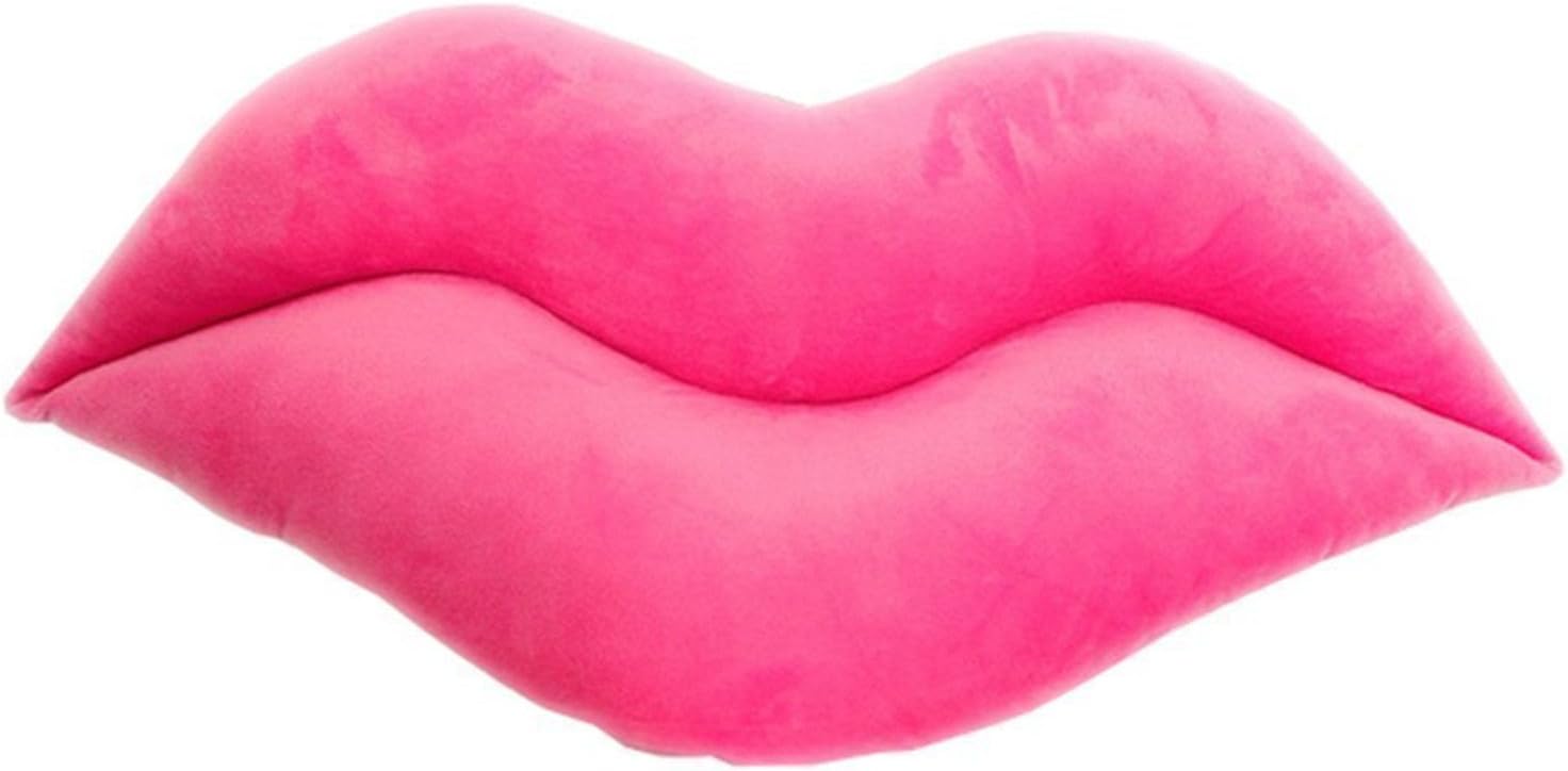 Fouriding Lip Cushion, 3D Funny Sexy Lip Shaped Plush Pillow Novelty Throw Pillows Decorative Cushions for Home Sofa (Rose, 60cm/23.6")