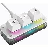NOVVAOGO Copy Keyboard, Cut Copy Paste Keypad, One Handed Macro Keypad, Programmable Mechanical Keyboard for Working and Gaming, Shortcut Keyboard for PC, MAC, Laptop (White)