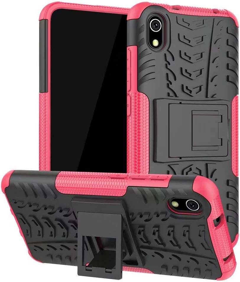 TenYll Case for Huawei Y6s 2019, Shockproof Tough Heavy Duty Armour Back Case Cover Pouch with Stand Double Protective Cover Huawei Y6s 2019 Case -Pink