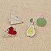 Alloy Enamel Breastpins Plane Pear Cactus Heart Shirt Collar Brooches Lapel Pins 4 Pcs
