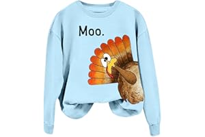 womola Thanksgiving Day Sweatshirt Women 2024 Fall Cute Turkey Graphic Print Chicken Football Pullover Sweatshirts