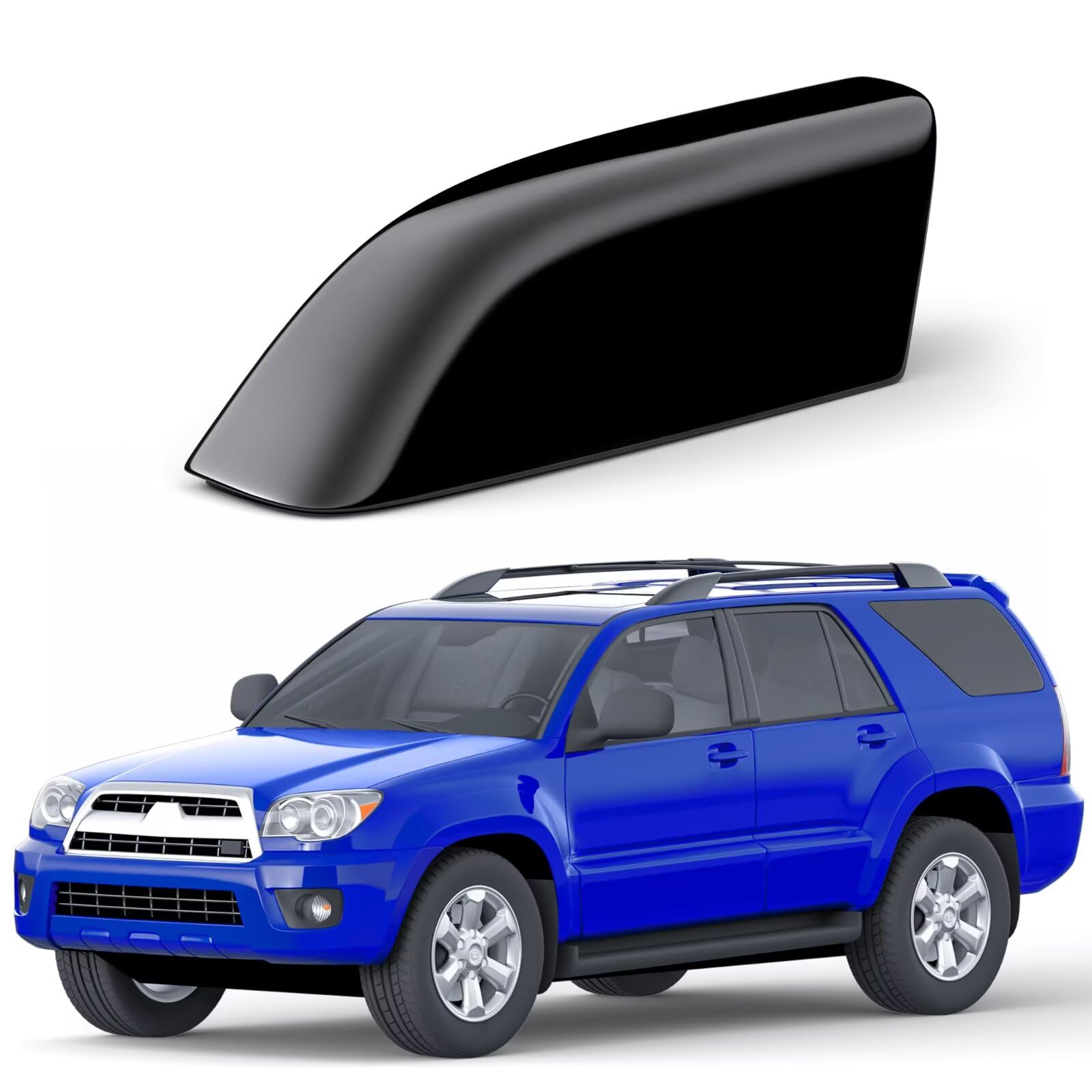 Photo 1 of Car Roof Rack End Caps Fit for Toyota 4Runner 4WD N210 2003 2004 2005 2006 2007 2008 2009 Roof Rack Accessories Roof Rail End Cover Roof Luggage Rail Rack Protection Cover Shell Trim 1 Pc Black