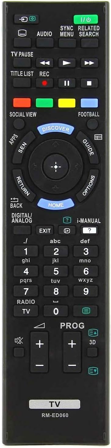 VINABTY RM-ED060 Replacement Remote Fit for Sony LCD TV KDL-50W829B KDL-42W829B KD-70X8505B KD-65X8505B KD-55X8505B KD-49X8505B KD-49X8505B KDL-50W815B KDL-55W829B KDL-50W829B KDL-55W828B KDL-50W828B