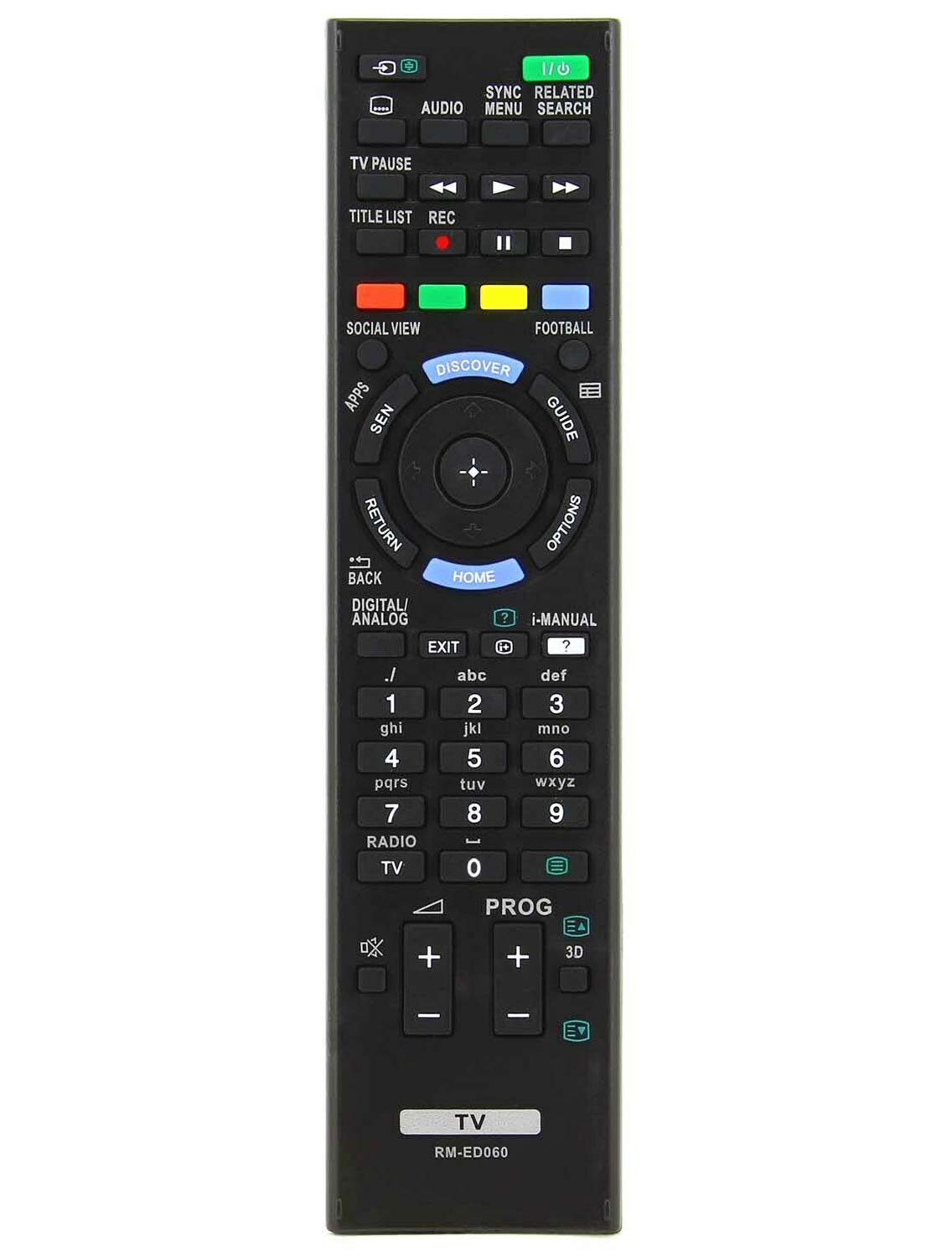 VINABTY RM-ED060 Replacement Remote Fit for Sony LCD TV KDL-50W829B KDL-42W829B KD-70X8505B KD-65X8505B KD-55X8505B KD-49X8505B KD-49X8505B KDL-50W815B KDL-55W829B KDL-50W829B KDL-55W828B KDL-50W828B