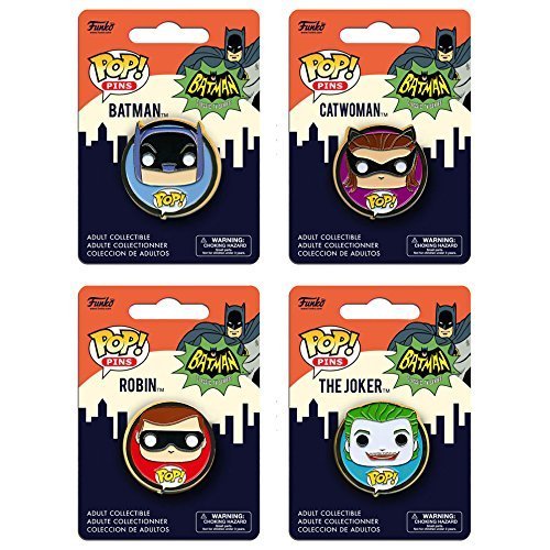 Funko POP! Pin - DC Universe - 1966 SET OF 4 (1.25 inch) (Batman, Catwoman, Joker & Robin)