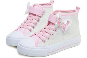 Toandon Kids Adorable Fashion High Top Casual Canvas Sneakers